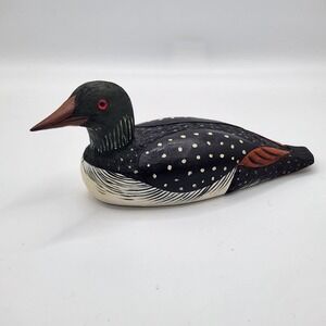 Wooden Loon by Harold Raak 6" Long dated approx 1987 or earlier